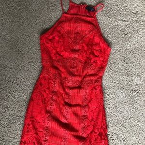 Red Crochet TopShop Mini Dress